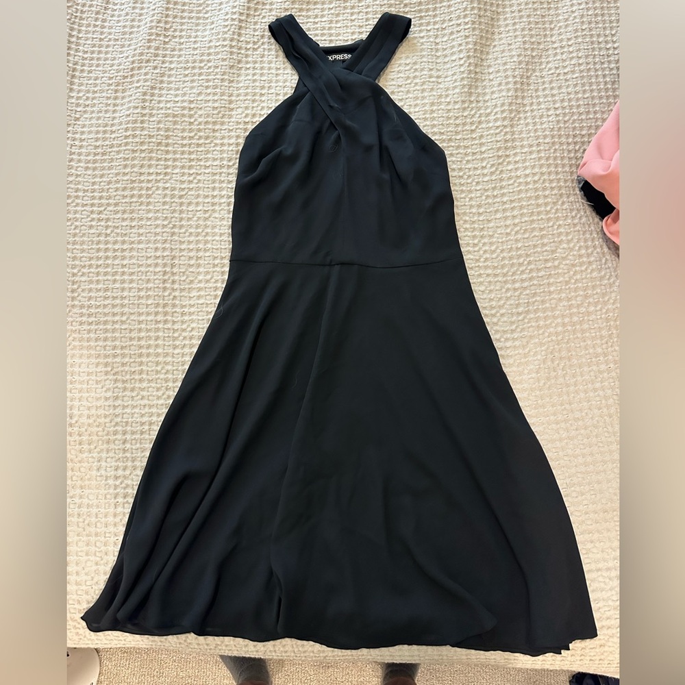 Elegant Black Halter Dress